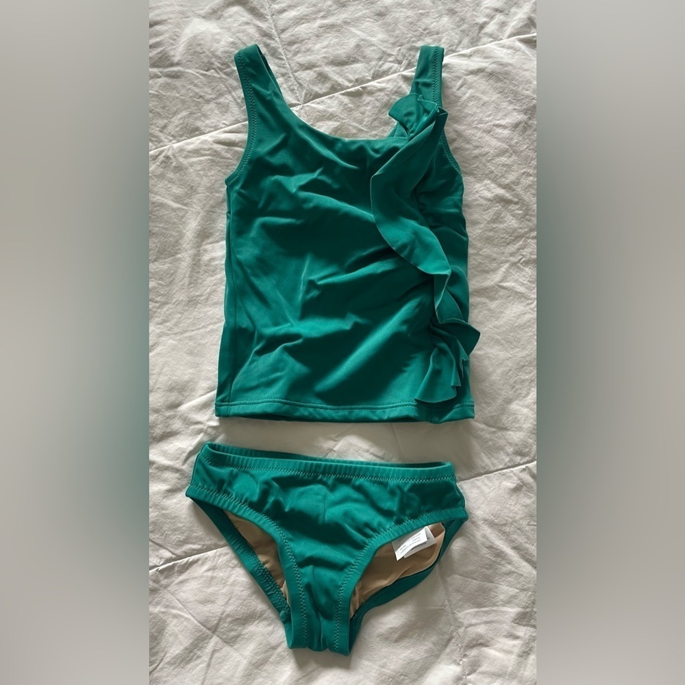NWT - Crewcuts Girls Tankini - Green - Size: 2
